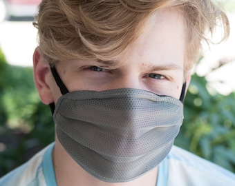 Micro Mesh Breathable One Layer Sports Face Mask | Child to Adult Sizes | Adjustable | Ultra Light | Nose Wire | Handmade in the USA