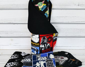 Toallas reutilizables sin papel de Star Wars ~ 2 capas ~ Crea tu propio rollo ~ 100 % algodón ~ 11,5" ~ Bordes con acabado profesional ~ Fabricadas en EE. UU.