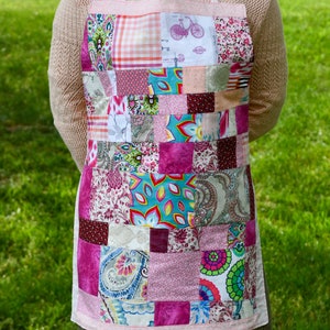 Quilted Pink Apron | 100% Cotton | Adjustable Neck Loop | Uniquely Handmade in the USA