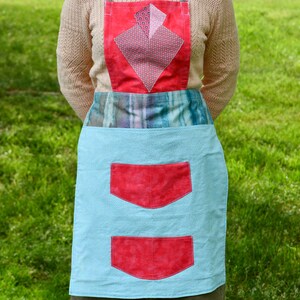 Handmade Quilted Apron | Three Pockets | Adjustable Neck Loop | Uniquely Handmade in the USA