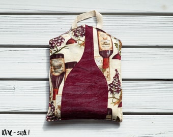 Bolsa de calentamiento y enfriamiento de arroz / tela de vino / cubierta de algodón / hecha a mano en los EE. UU.