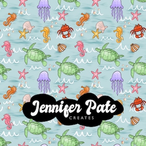 Under the Sea | Turtle Seamless File | Repeating File | Seamless Pattern | Fabric Sublimation
