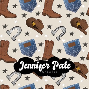Future cowboy Seamless | Western | neutral Boy Western Seamless File | Repeating File | Seamless Pattern | Fabric Sublimation
