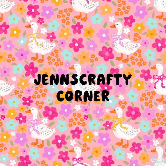 Coquette Goose Floral Seamless Pattern: Commercial Use (Digital File)
