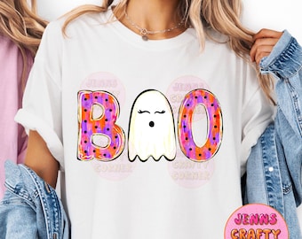 Boo PNG, Coqueta espeluznante PNG, Fantasma PNG, Halloween PNG, Brillo falso PNG, Boo preppy PNG, Boo de moda PNG, Halloween femenino png