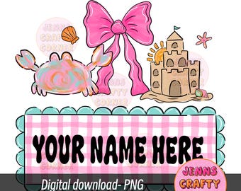 Beach with name plate PNG design  - trendy beach PNG-  shirt design-  Digital File