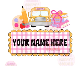 Preppy doodle back to school with name plate PNG design  - trendy school PNG-  shirt design-  Digital File