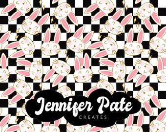 Easter Pattern Groovy Bunny Seamless Repeat Pattern for Fabric Sublimation