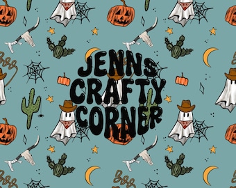 Boy Western Halloween Seamless | Spooky Halloween Seamless File | Repeating File | Seamless Pattern | Fabric Sublimation
