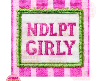 Faux Needlepoint Girly PNG Design