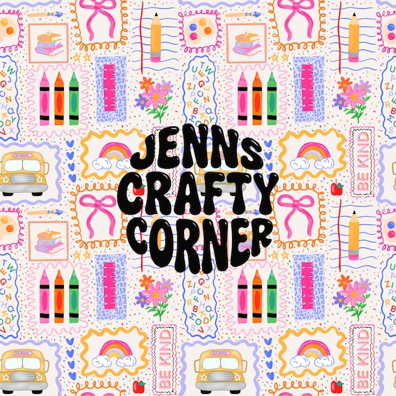 Colorful Doodle School Pattern: Back to School Seamless File (Digital Download