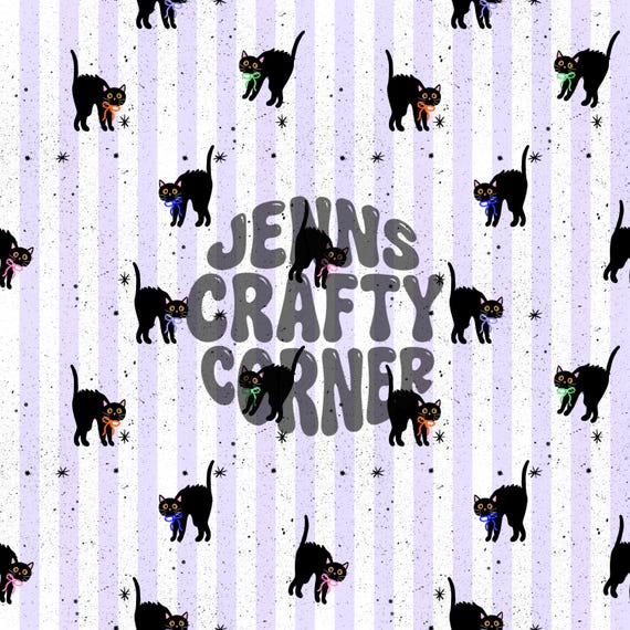 Coquette Black Cat Halloween Seamless Pattern, Digital Design Download, bows seamless, trendy Halloween seamless pattern
