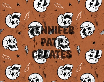 Boy Skull Halloween Seamless | Spooky Halloween Seamless File | Repeating File | Seamless Pattern | Fabric Sublimation
