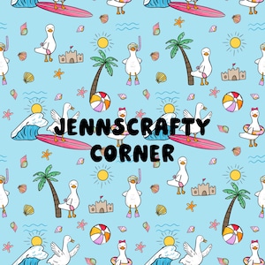 Summer Goose | silly Goose on the loose | Hand Drawn seamless File | Repeating File | Seamless Pattern | Fabric Sublimation | Duck Pattern