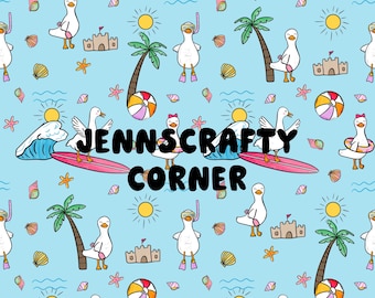 Summer Goose | silly Goose on the loose | Hand Drawn seamless File | Repeating File | Seamless Pattern | Fabric Sublimation | Duck Pattern