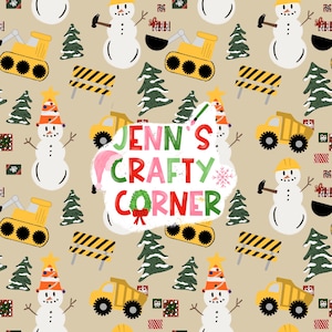 Construction Snowmen Christmas Seamless file instant download | Seamless file for fabric