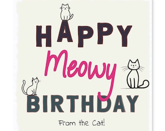 From the Cat Birthday Card - From the Cat Greetings Card
