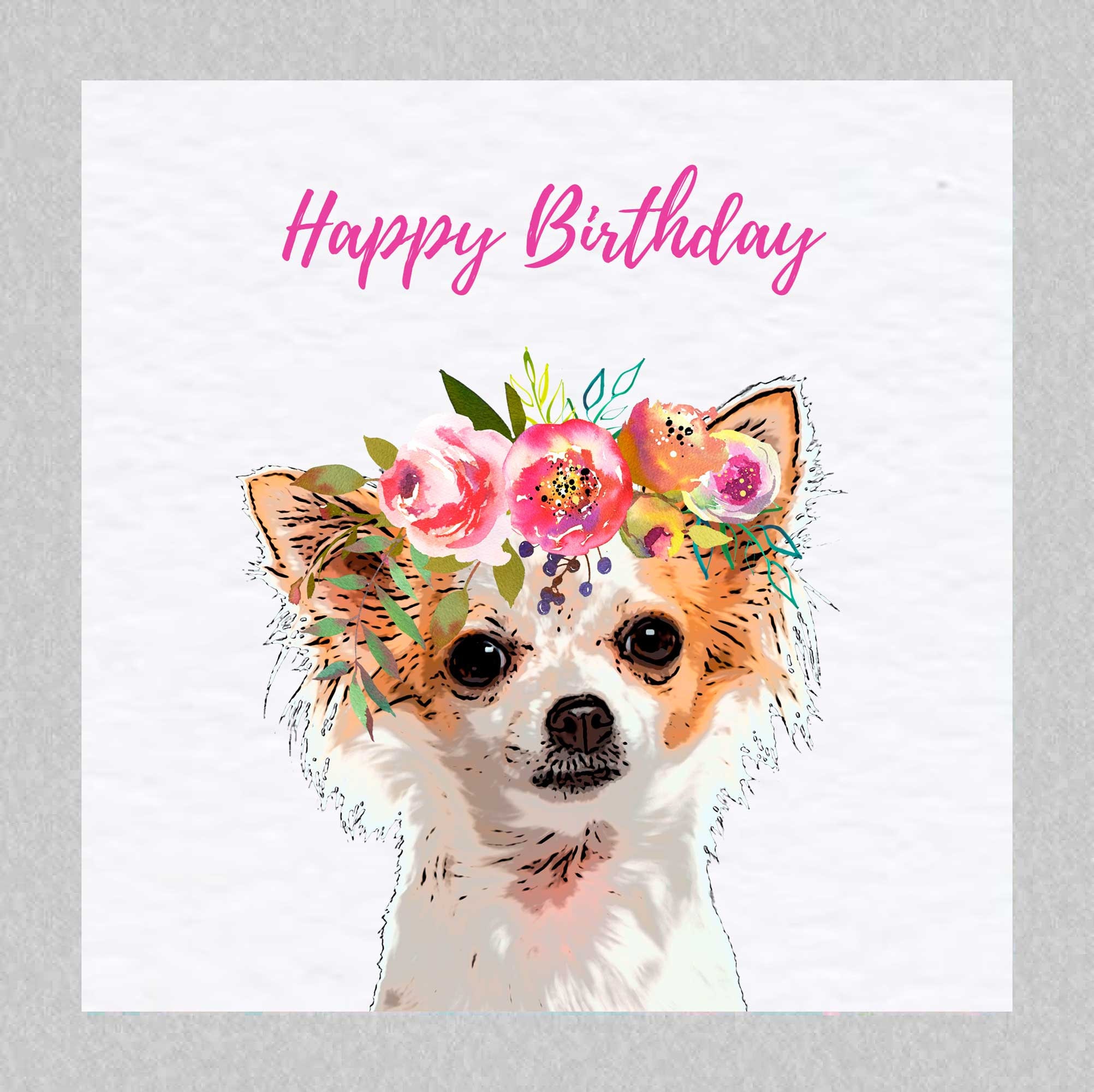 PERSONALISED CHIHUAHUA DOG BIRTHDAY ANY OCCASION CARD illustrated insert 