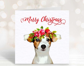 Jack Russell Christmas Card - Xmas Cards - Gift for Jack Russell Lover