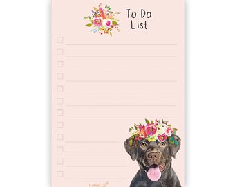 Chocolate Labrador To Do Notepad - A6 Tear off Notebook - Chocolate Labrador Gift - Chocolate Labrador Stationery