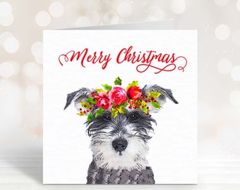 Schnauzer Christmas Card - Xmas Cards - Gift for Schnauzer Lover