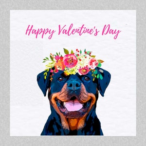 Rottweiler Valentine Card -   Rottweiler Greeting Card