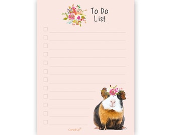 Guinea Pig Gift - A6 To Do Notepad - Tear off Notebook - Guinea Pig Lover Gift - Stationery