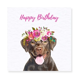 Brthday Card Chocolate Labrador - Etsy
