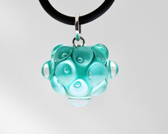 Meergrün-Blaue Halskette – Handgefertigte Murano-Glasperle mit Luftbläschen & Lupeffekt, Unikat MARIETGOLD Schmuck