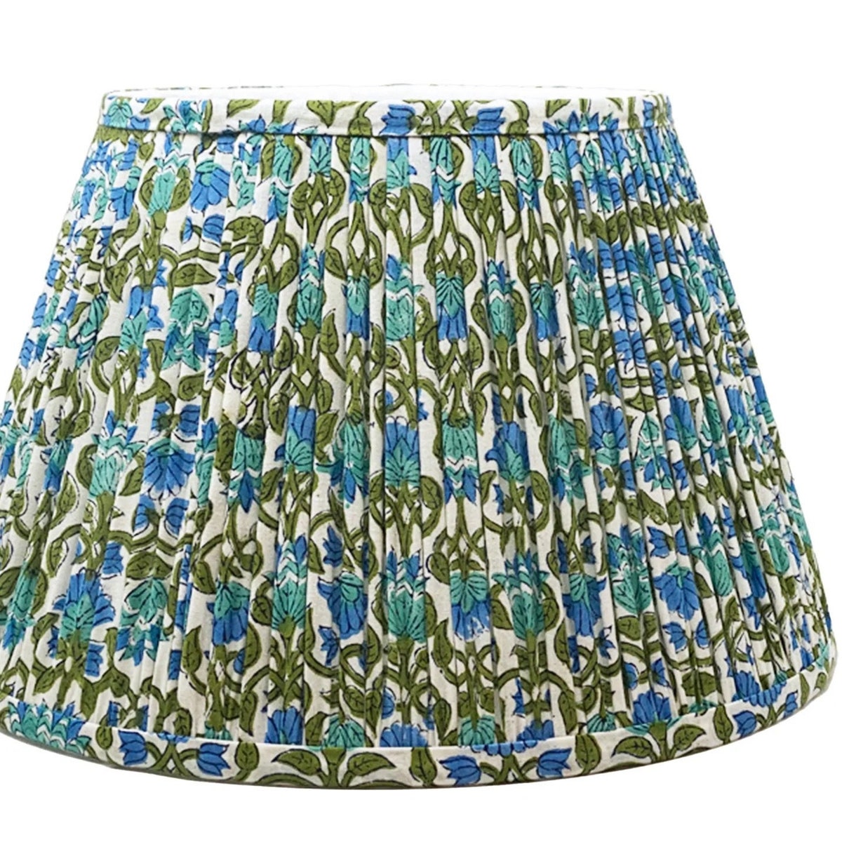 Blue Lotus Pleated Lampshade