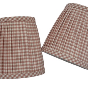 SOLD INDIVIDUALLY- Pink Gingham Pleated Lampshade: Custom Chandelier Shade