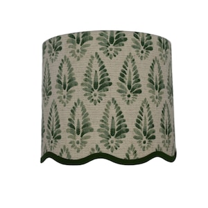 Green Block Printed Sconce Shade: Custom Trim Color