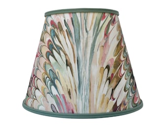 Taplow Print - Juniper/Petal  Lampshade- sconce chandelier shade-Custom Made-To-Order- Lamp Shade- Multiple Trims Sizes