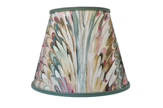Taplow Print - Juniper/Petal  Lampshade- sconce chandelier shade-Custom Made-To-Order- Lamp Shade- Multiple Trims Sizes
