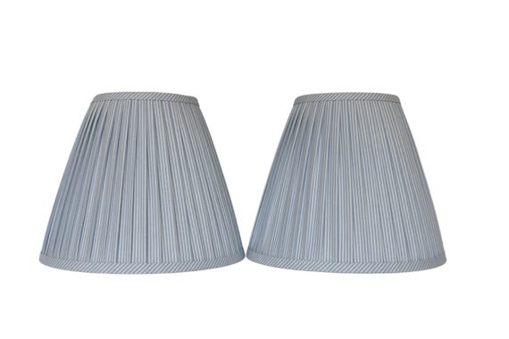 Sold Individually-  Cream, Beige, Black, Horizon Blue  Stripe Pleated Lampshade