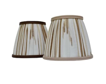 Sold Individually-Santa Barbara Natural  Ikat Pleated Lampshade - Sconce, Chandelier Shade