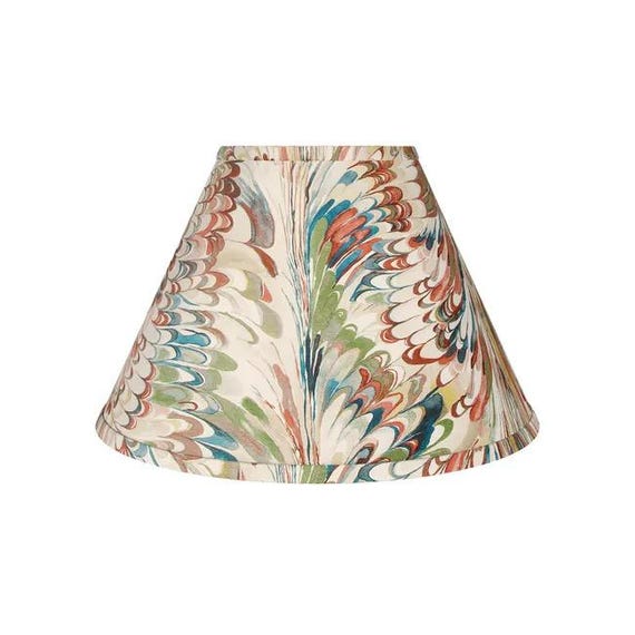 Taplow Print - Spice/Leaf  Lampshade- sconce chandelier shade-Custom Made-To-Order- Lamp Shade- Multiple Sizes