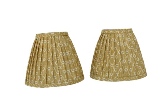 Sold individually Yellow raindrops in Chelsea  Pleated Lampshade-  Pleated sconce  chandelier shade-Custom Made-To-Order-