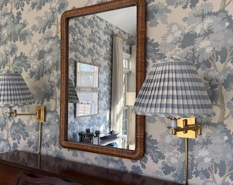 Sold Individually -Blue Buffalo Check Pleated Lampshade: Sky Elton Fabric