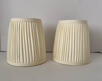 Sold Individually-Pleated Ivory   Lampshade-Pleated sconce  chandelier shade -Custom Made-To-Order-Home Decor-Gathered Lamp Shade