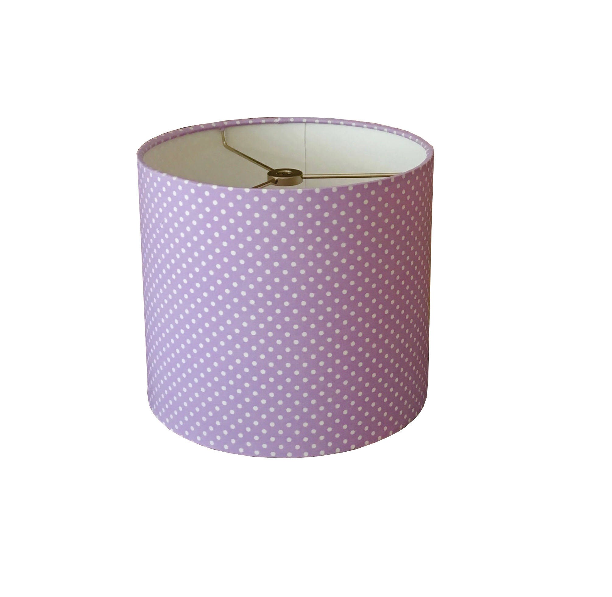 Lavender Polka Dot Lampshade White Purple Nursery