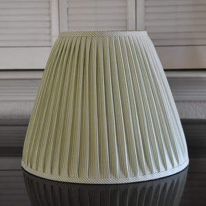 Sold Individually -Kravet Green Stripe Pleated  Lampshade- Pleated sconce chandelier shade-Custom Made-To-Order-Gathered Lamp Shade