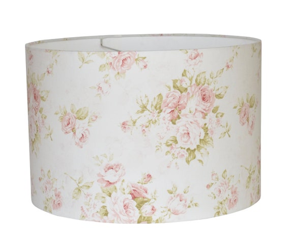 Shabby Cottage Chic Floral Drum Lampshade Pink Floral Lamp Etsy
