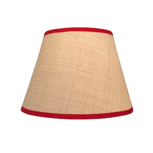 Tan Raffia Lampshade With Your Choice of Trim Color - Made to Order