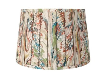 Taplow Print  Spice /Leaf-Box Pleated Lampshade-Pleated sconce chandelier shade-Custom Made-To-Order-Gathered Lamp Shade- Multiple Sizes