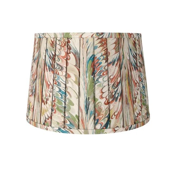 Taplow Print  Spice /Leaf-Box Pleated Lampshade-Pleated sconce chandelier shade-Custom Made-To-Order-Gathered Lamp Shade- Multiple Sizes