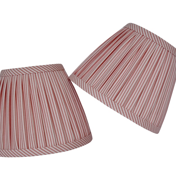 Sold Individually -Kravet Pink Stripe Pleated  Lampshade-Pink Lamp Shade-  Pleated sconce chandelier shade-Custom Made-To-Order-Home Decor