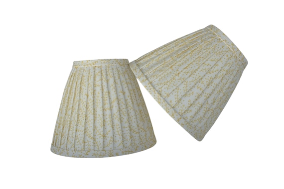 Sold Individually-Pleated Lampshade: Yellow Floral  Print, Custom Sconce Shade