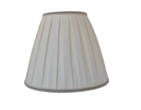Linen Beige box Pleated  Lampshade - Floral  sconce  chandelier shade-Custom Made-To-Order-Home Decor-Gathered Lamp Shade-Multiple sizes