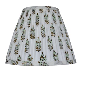 Mint and Green  Pleated  Lampshade=Lamp Shade-Floral Pleated sconce  chandelier shade -Custom Made-To-Order-Home Decor